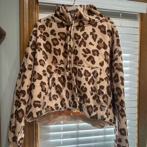 Peach Love California Tan and Brown Animal Print Hoodie